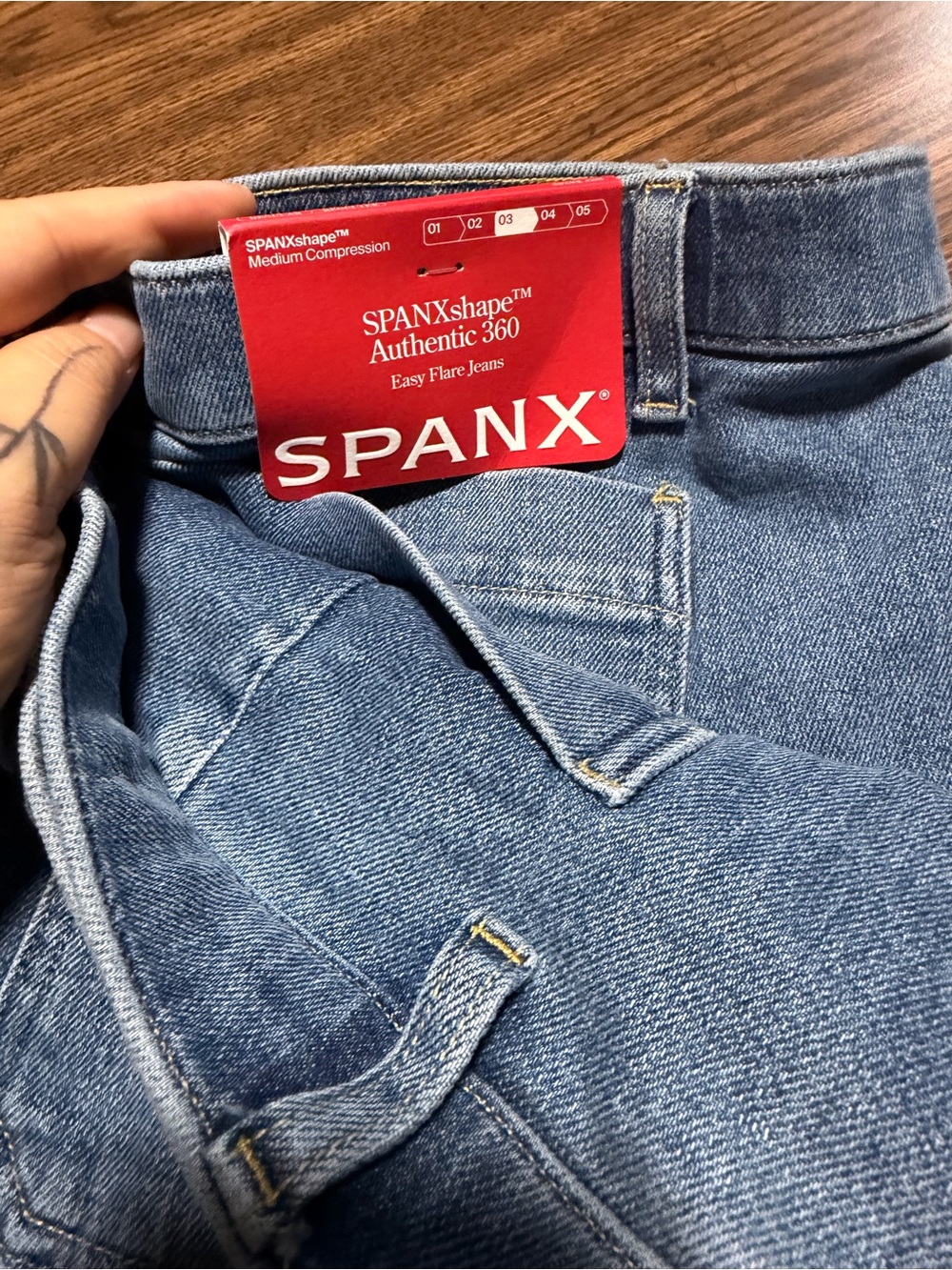 SPANX Light Blue Easy Flare Jeans - Authentic 360